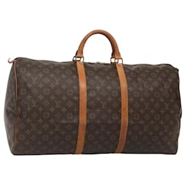 Louis Vuitton-LOUIS VUITTON Monogram Keepall 60 Boston Bag M41422 LV Auth BD1146-Monogram