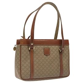 Céline-CELINE Macadam Canvas Tote Bag Beige Gold Auth nb283-Beige,Golden