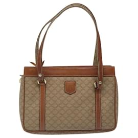 Céline-CELINE Macadam Canvas Tote Bag Beige Gold Auth nb283-Beige,Golden