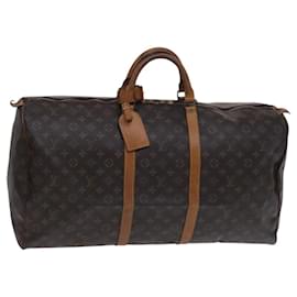 Louis Vuitton-LOUIS VUITTON Monogram Keepall 60 Boston Bag M41422 LV Auth BD1944-Monogram