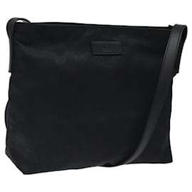 Gucci-GUCCI GG Canvas Shoulder Bag Nylon Black 314529 Auth ep8197-Black