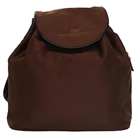 Balenciaga-Sac à dos BALENCIAGA en nylon marron Auth bs24055-Marron