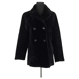 Sandro-Leather coat-Black