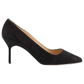 Manolo Blahnik-Suede heels-Black