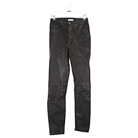 Anine Bing-Straight leather pants-Black