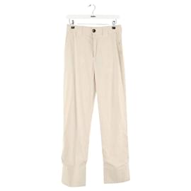 Ganni-Ecru straight pants-Cream
