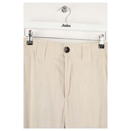 Ganni-Ecru straight pants-Cream