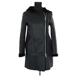 Sandro-Leather coat-Black