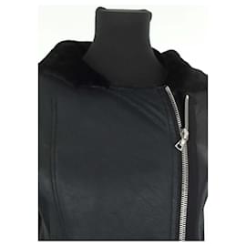 Sandro-Leather coat-Black
