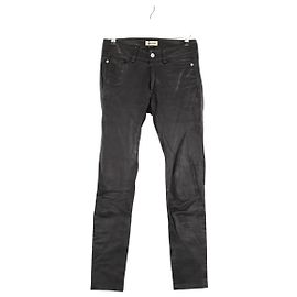 Zadig & Voltaire Schwarze Leder gerade Hosen Schwarz