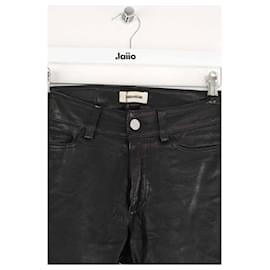 Zadig & Voltaire-Straight leather pants-Black