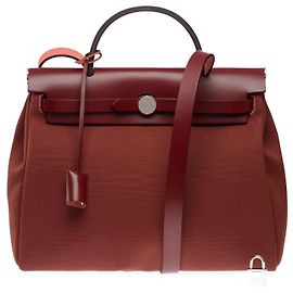 Hermès HERMES Herbag Leather Bag Red - 102617 Red