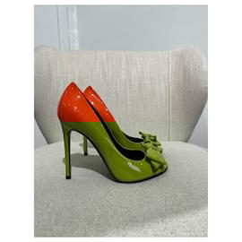 Gucci-GUCCI Heels T.EU 37.5 Patent leather-Orange