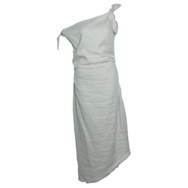 Autre Marque-Sir. The label, white tamara tie linen midi dress-White,Other