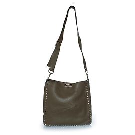 Sac messager hobo Rockstud de Valentino Garavani Vert