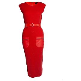 Elisabetta Franchi, Strickkleid in Orange Rot Orange