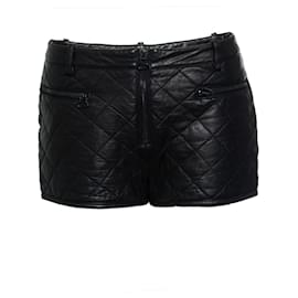 Phillip Lim-Philipp Lim, quilted leather shorts-Black