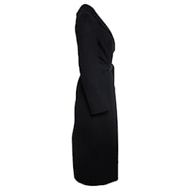 Autre Marque-`S Max Mara, black long wrap coat-Black