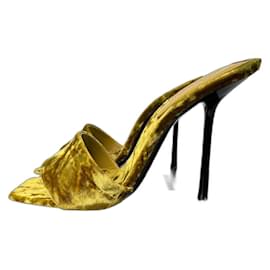 Saint Laurent-Saint Laurent Paris Baliqua 105 Mules Velvet Size 36-Green,Yellow