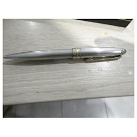 Montblanc-Montblanc ballpoint pen in 925 silver with box-Silver hardware