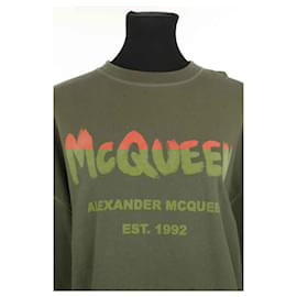 Alexander Mcqueen-Cotton sweatshirt-Khaki