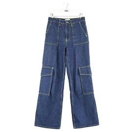 Ganni Jeans anchos de algodón azul Azul