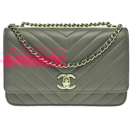 Chanel-CHANEL Wallet on Chain in Pink Leather - 102614-Pink