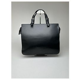 Vintage Yohji Yamamoto Leather Handbag black Black