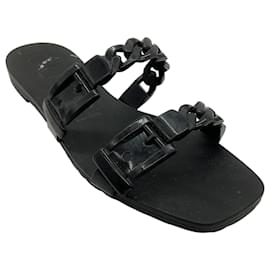 Gucci-Gucci Black Rubber Teena Slide Sandals-Black