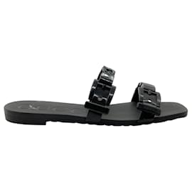 Gucci-Gucci Black Rubber Teena Slide Sandals-Black