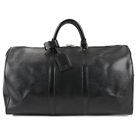 Louis Vuitton-Louis Vuitton Epi Leather Keepall 50 Travel Bag in Black M42962-Black