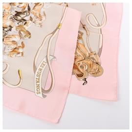 Hermès-Hermès Carré 90 "Les Mustangs" 100% Silk Scarf in Pink-Pink