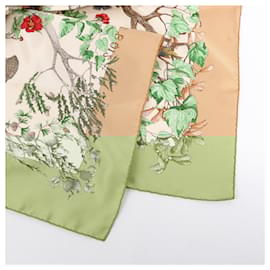 Hermès-Hermès Carré  90 "AU COEUR DES BOIS" 100% Silk Scarf in Brown-Brown
