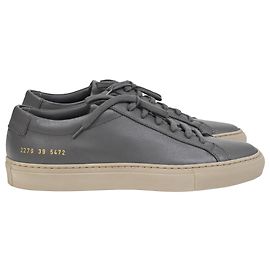 Autre Marque Common Projects Achilles Sneakers aus grauem Saffiano-Leder Grau