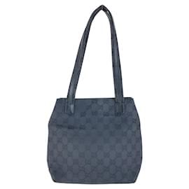 Gucci-Gucci GG Canvas Leather Shoulder Bag-Black
