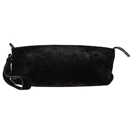 Khaite- Khaite Alma Wristlet Clutch Bag in Black Suede-Black
