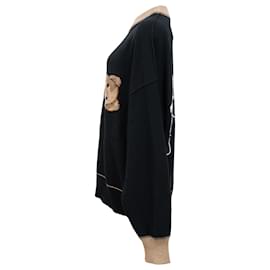 Palm Angels-Palm Angels Bear Intrasia Jumper in Black Virgin Wool-Black