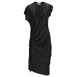 Paco Rabanne-Black drapé pression dress in jersey-Black