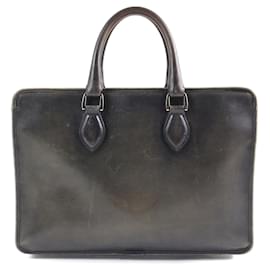 Berluti-Berluti Anjoul Calligraphy Leather Briefcase-Grey