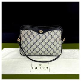 Gucci-Gucci Leather Shoulder Bag Navy-Blue