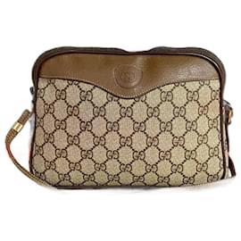 Gucci-Gucci Leather Shoulder Bag Brown-Brown