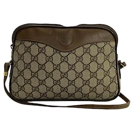 Gucci-Gucci Leather Shoulder Bag Brown-Brown
