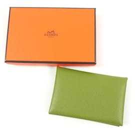 Hermès-HERMES Calvi Card Case Epsom Gold-Golden,Metallic