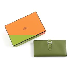 Hermès-HERMES Crocodile Leather Wallet-Red