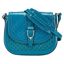 Gucci-Gucci GG Supreme Shoulder Bag Blue Green-Blue