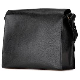 Yves Saint Laurent-Yves Saint Laurent Leather Messenger Bag-Black
