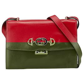 Gucci-Gucci Zumi Leather Shoulder Bag 576388-Red