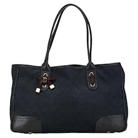 Gucci-Gucci GG Canvas Princy Ribbon Tote Bag-Blue