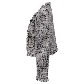 Self portrait-Self-Portrait Black Fringed Boucle Jacket in Black Polyester-Black