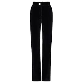 Paco Rabanne-Velvet pants with crystal detail-Black
